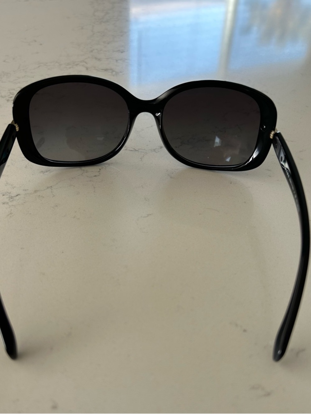 PRADA SPR 08O 1AB-5W1 BLACK W/GOLD METAL LOGO POLARIZED SUNGLASSES 57-17 130 - Picture 5 of 9